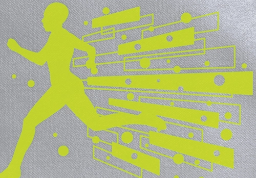 本体ラミ生地色：551 グレー×印刷色：ネオンイエロー