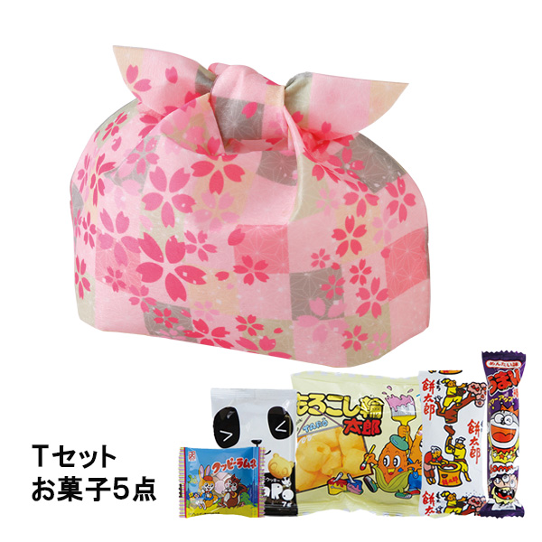 【お菓子セット】タイパックＳ　カラフル市松ばら桜柄ＦＰ　Ｔセット