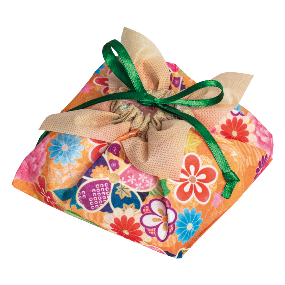 ふろしき巾着　みやび橙柄ＦＰ