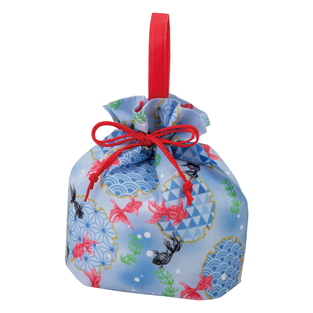 手提げ巾着　六花（りっか）金魚柄ＦＰ