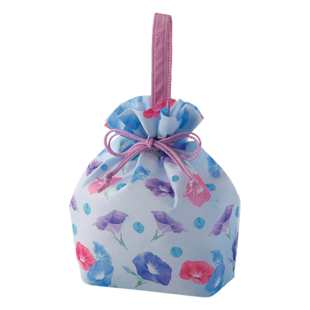 手提げ巾着　水彩朝顔柄ＦＰ