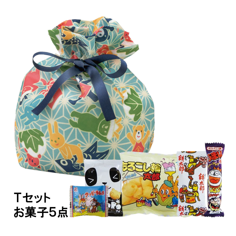 【お菓子セット】巾着　小　子どもの日麻の葉柄ＦＰ　Ｔセット
