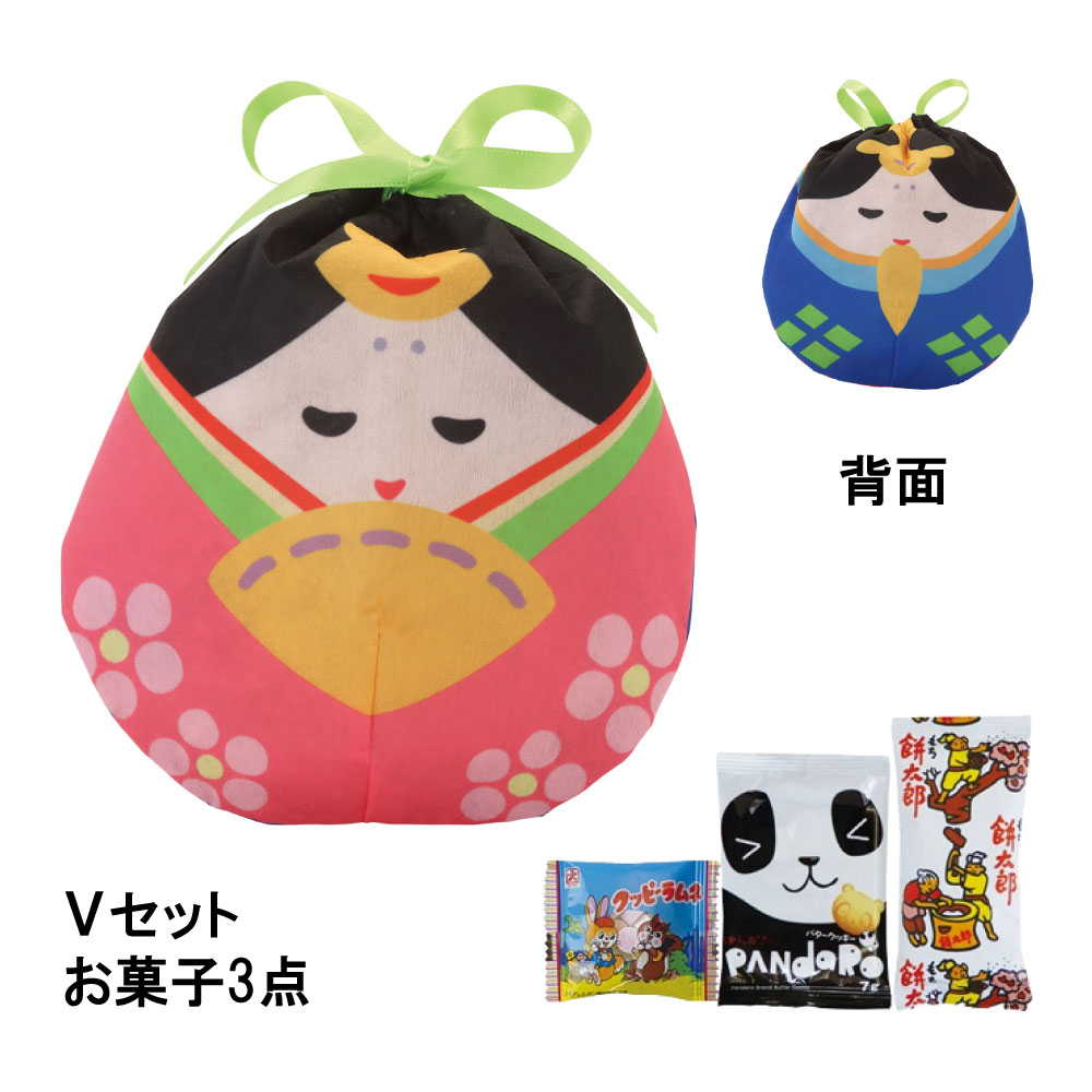 【お菓子セット】おてだま巾着　はまぐりひな柄ＦＰ　Ｖセット