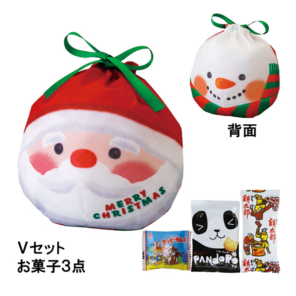 【お菓子セット】おてだま巾着　サンタ雪だるまＦＰ　Ｖセット