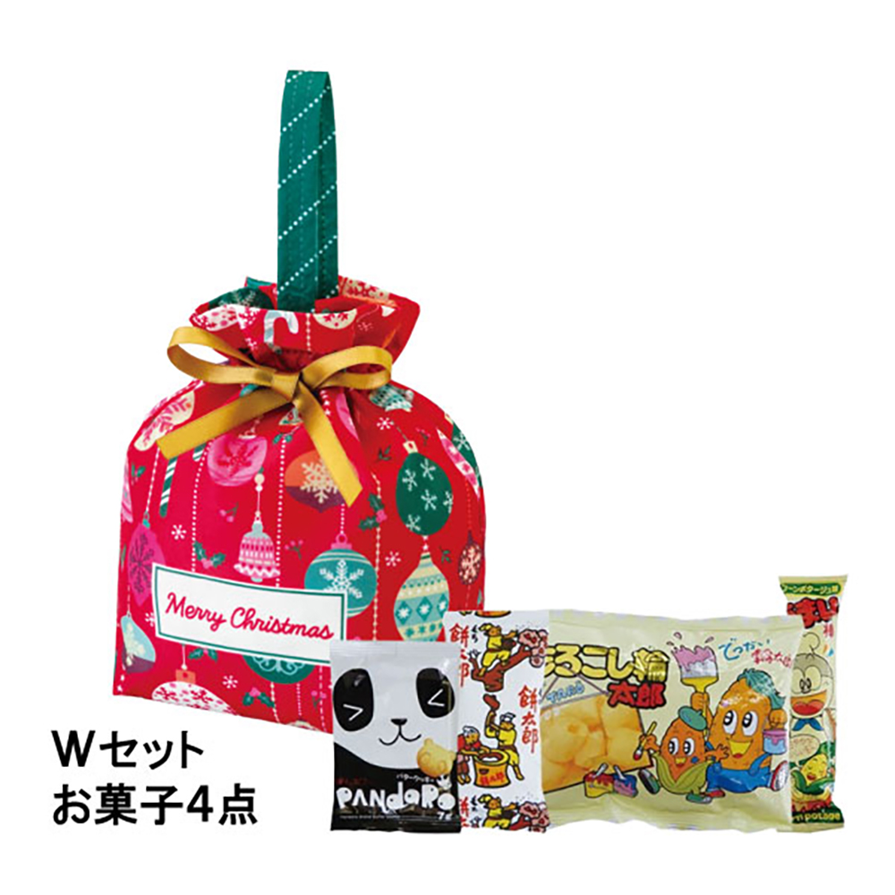 【お菓子セット】手提げリボンバッグ　オーナメント柄ＦＰ　Ｗセット